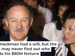 Gene Hackman and his wife, Betsy Arakawa, pose for a photo in 1986 in Los Angeles. Donaldson Collection/Michael Ochs Archives via Getty Images